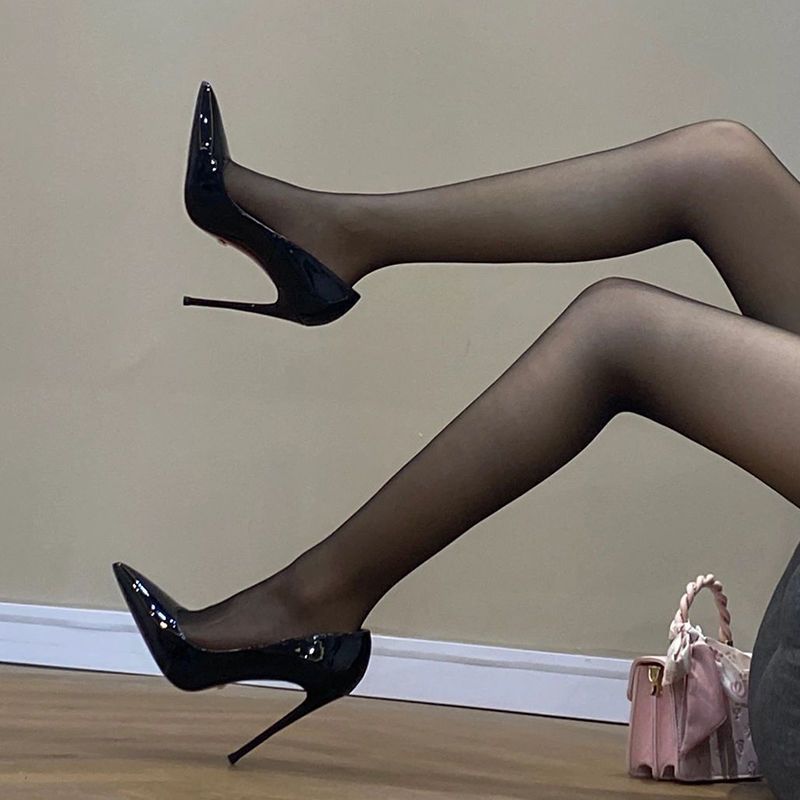 职业女神鞋!尖头细跟高跟鞋女黑色性感通勤浅口纯欲裸色单鞋女潮