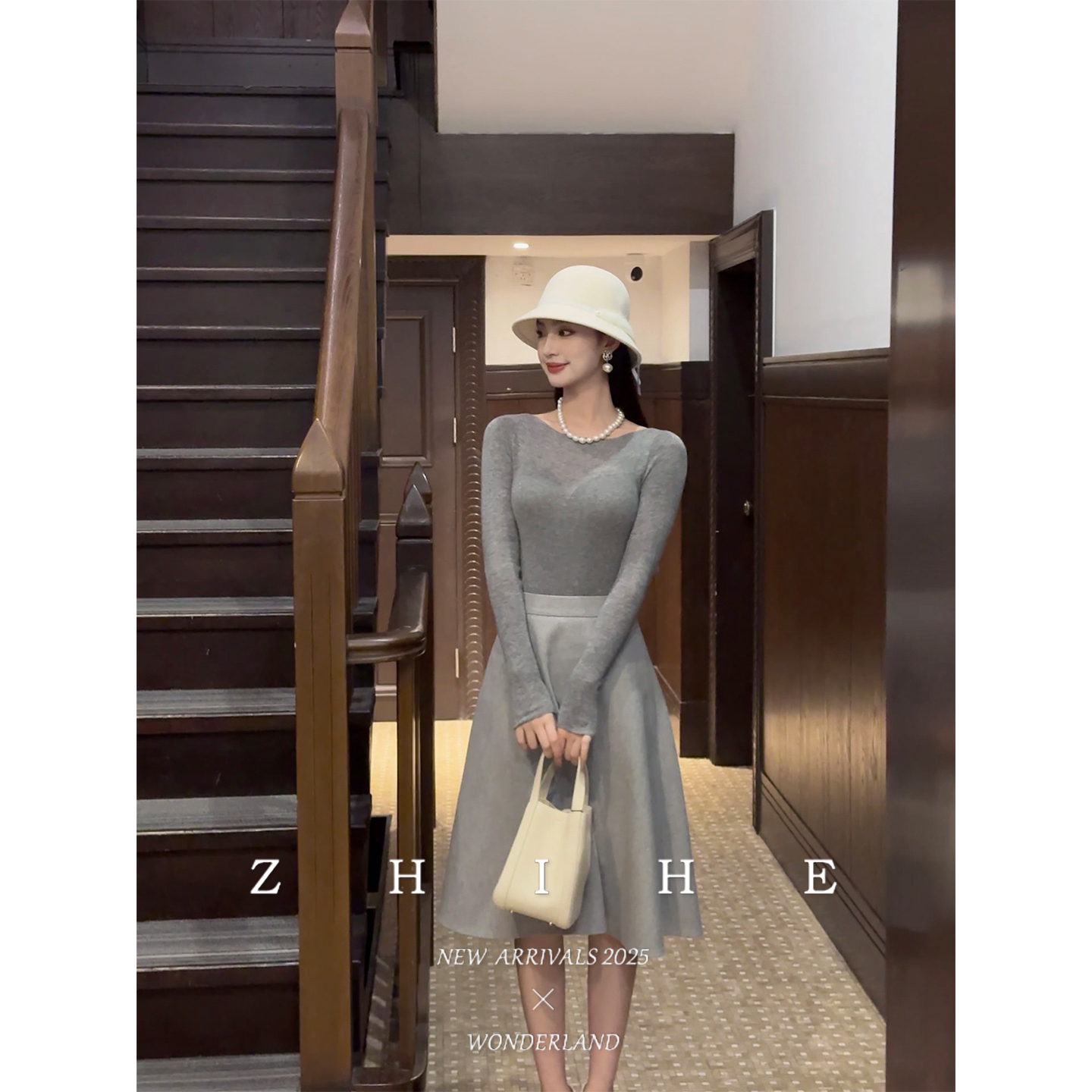 无艳一禾【寄卿书】百搭重工绵羊毛针织衫打底衫YH0251019