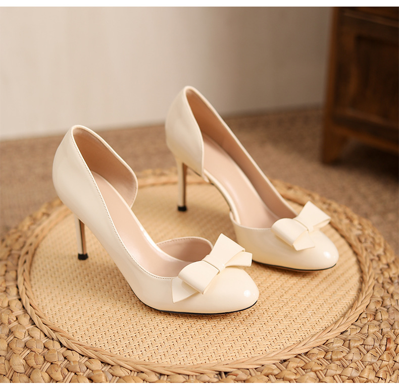 2025新款不累脚高级感侧空高跟鞋细跟绝美圆头浅口结单鞋女鞋