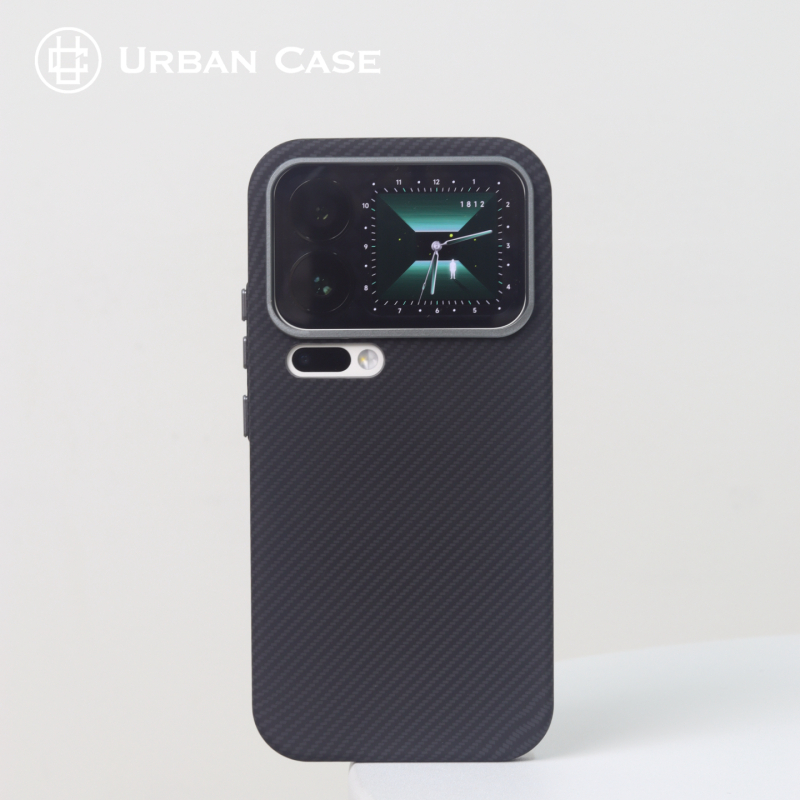 URBAN CASE纯黑碳纤维纹PC水贴超薄磁吸适用于小米17promax手机壳