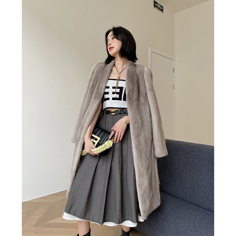 【颖儿】反季价进口短二水貂大长款显瘦气质款