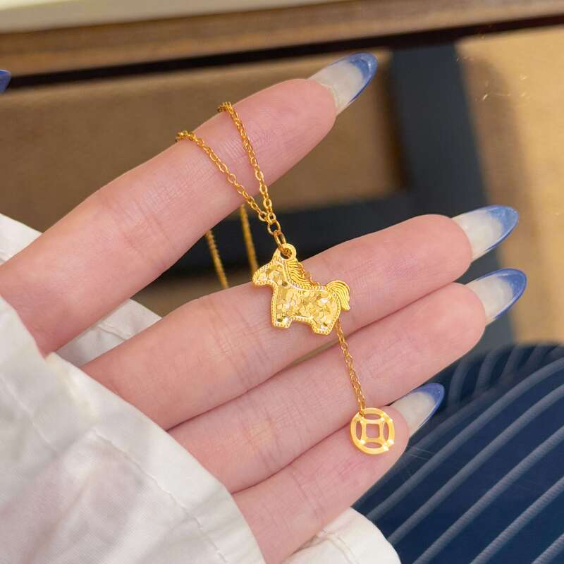 铜合金项链 爆闪龙鳞马上有钱流苏项链 Y010