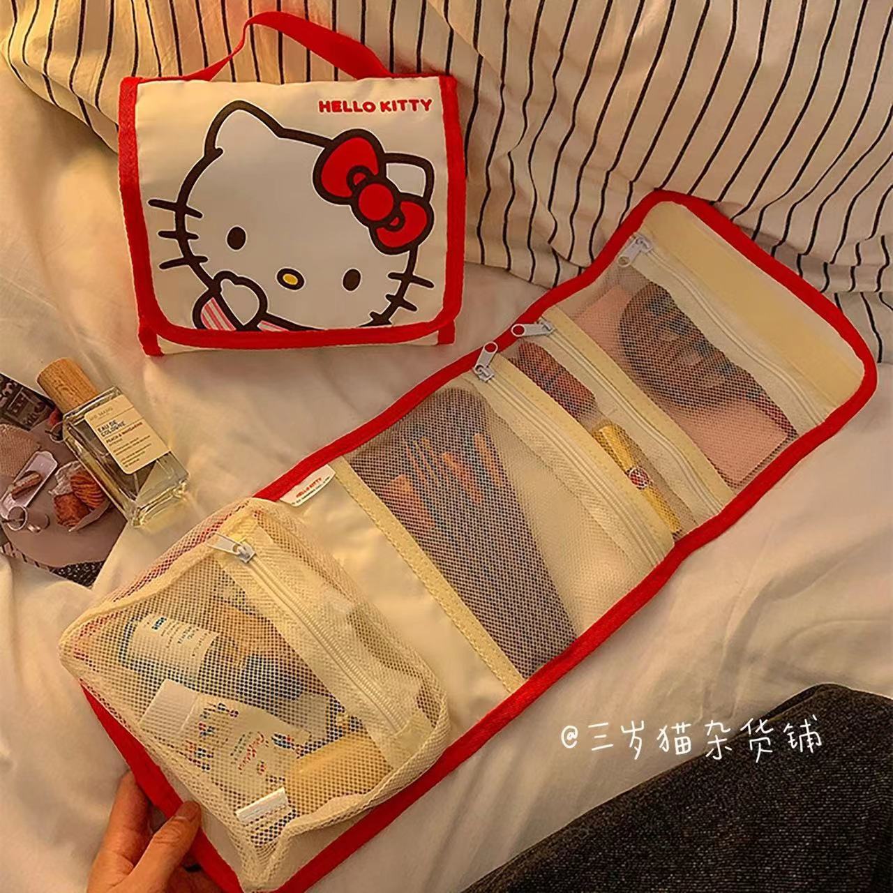 kitty猫化妆包女日系可爱多功能四合一便携旅行洗漱收纳包k