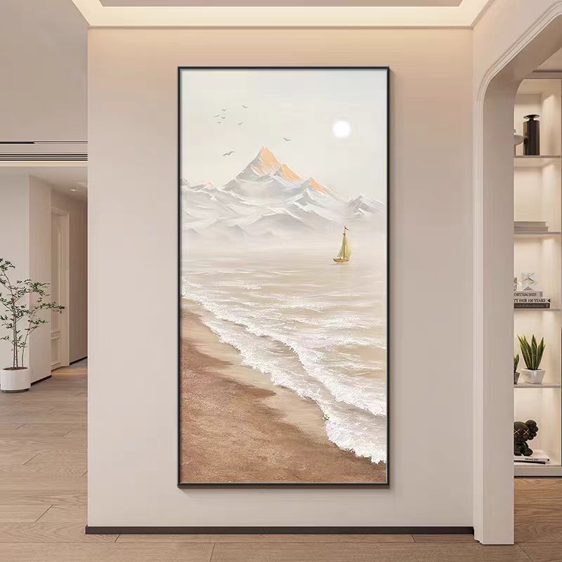 TREES/原森小屋日照金山沙滩海滩入户玄关走廊过道装饰挂画高级感