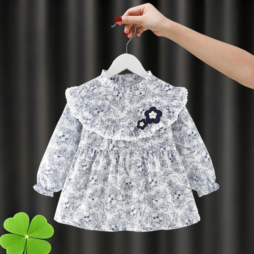 儿童罩衣宝宝吃饭围兜女孩公主裙式防水防脏围裙婴儿辅食反穿护衣