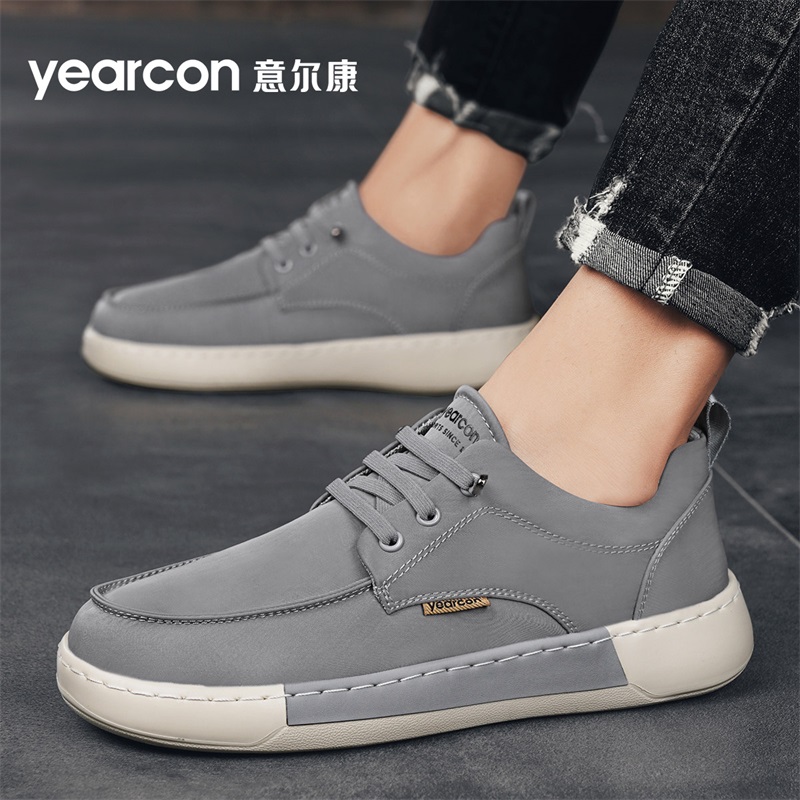YEARCON/意尔康2025夏季男士休闲鞋纯色低帮板鞋时尚百搭透气潮流