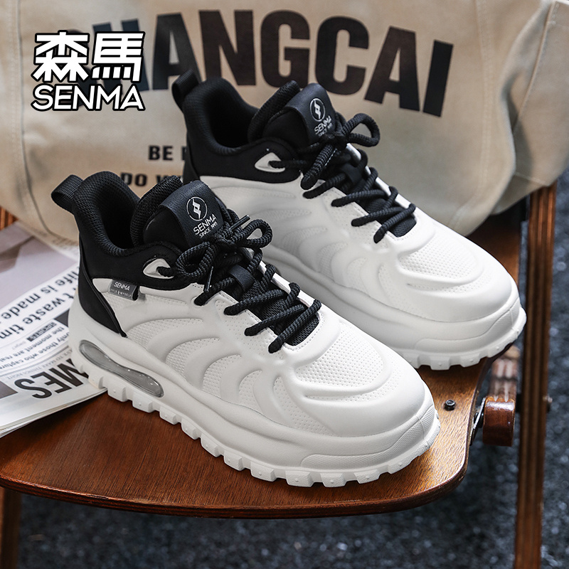 森马高帮男鞋冬季休闲小白板鞋男士户外防滑气垫减震篮球运动潮鞋