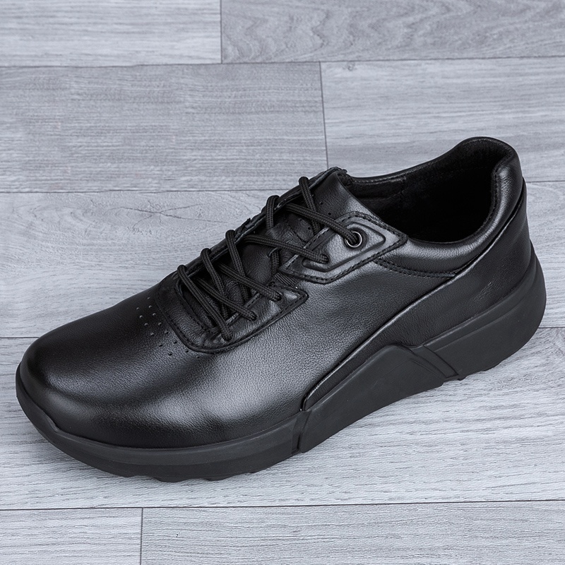 2025秋季新款软底软面透气轻便舒适厚底减震防滑运动休闲皮鞋男款