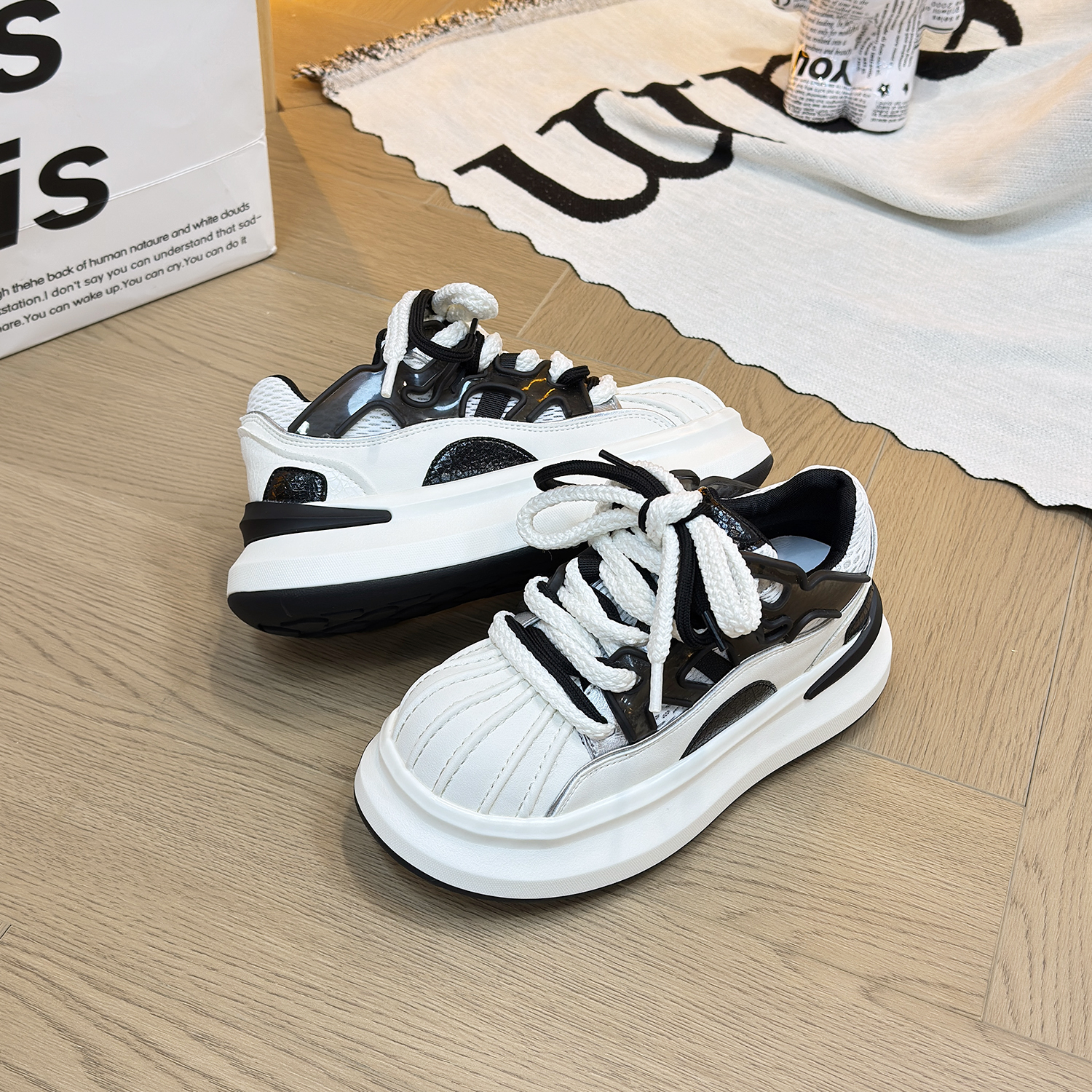 【男】小众设计师款男厚底潮鞋ins潮流休闲百搭时尚透气滑板鞋