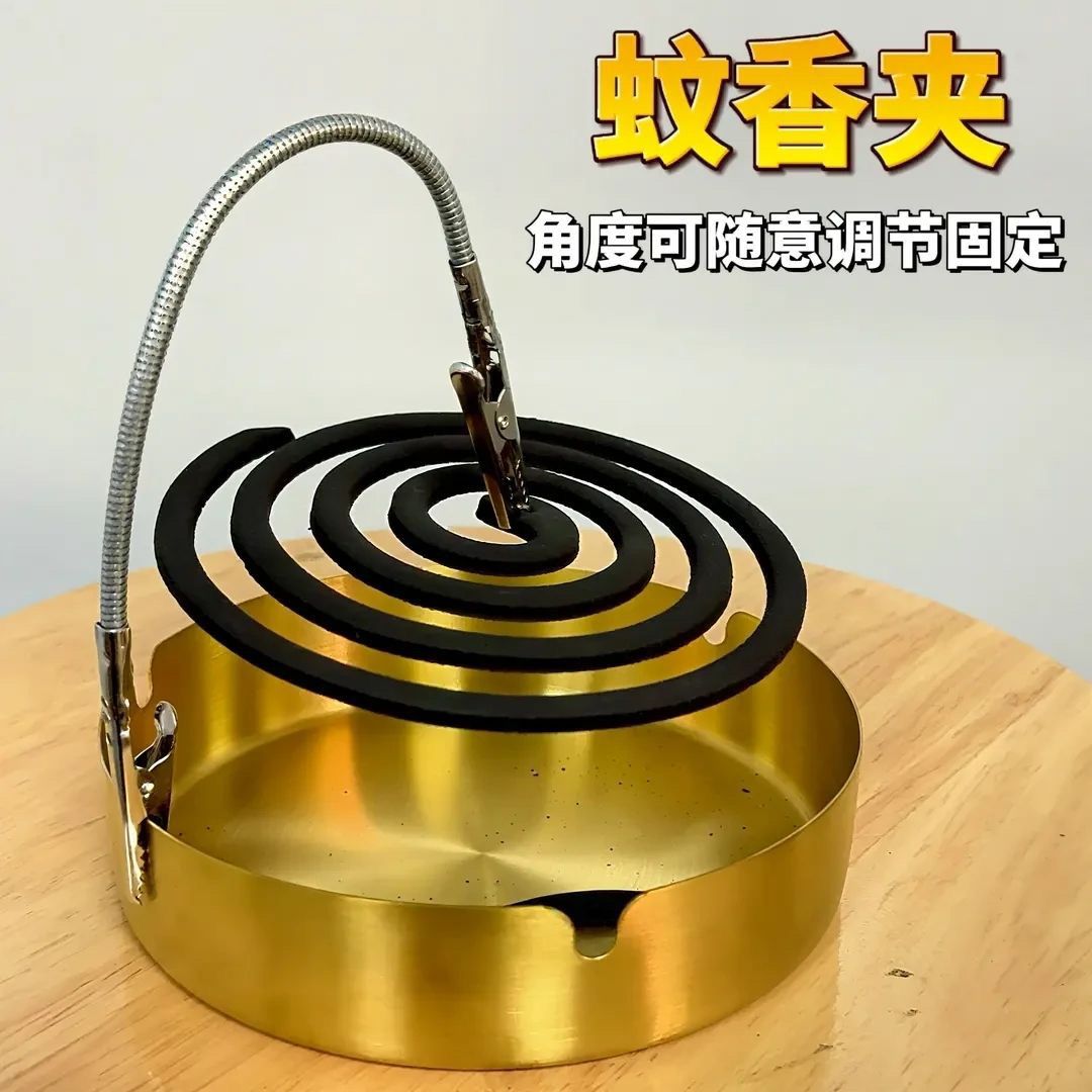 双头鳄鱼夹蚊香夹线香支架焚香禅修专用长条不锈钢万向鳄鱼夹
