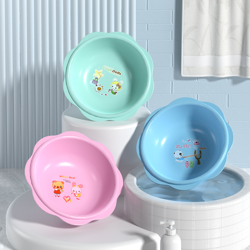 婴儿加厚宝宝脸盆婴儿洗手盆圆润花边脸盆儿童洗屁盆
