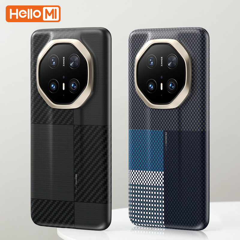 适用华为Mate70RS手机壳非凡大师超薄拼色格纹凯夫拉纹理全包防摔