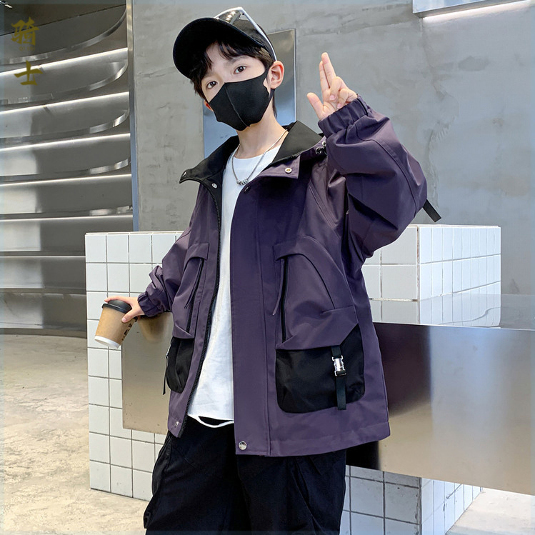 男童装2025新款中大童时髦帅气秋装儿童韩范超好看冲锋衣秋季外套