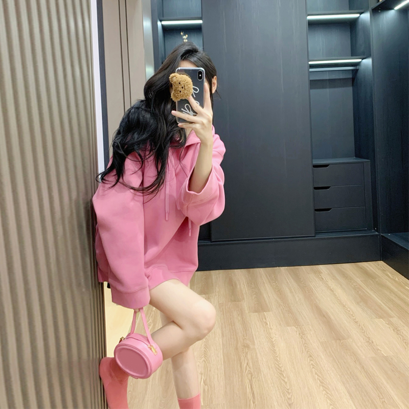 美式慵懒风复古连帽洋气卫衣女春秋薄款宽松长袖网红设计感外套潮