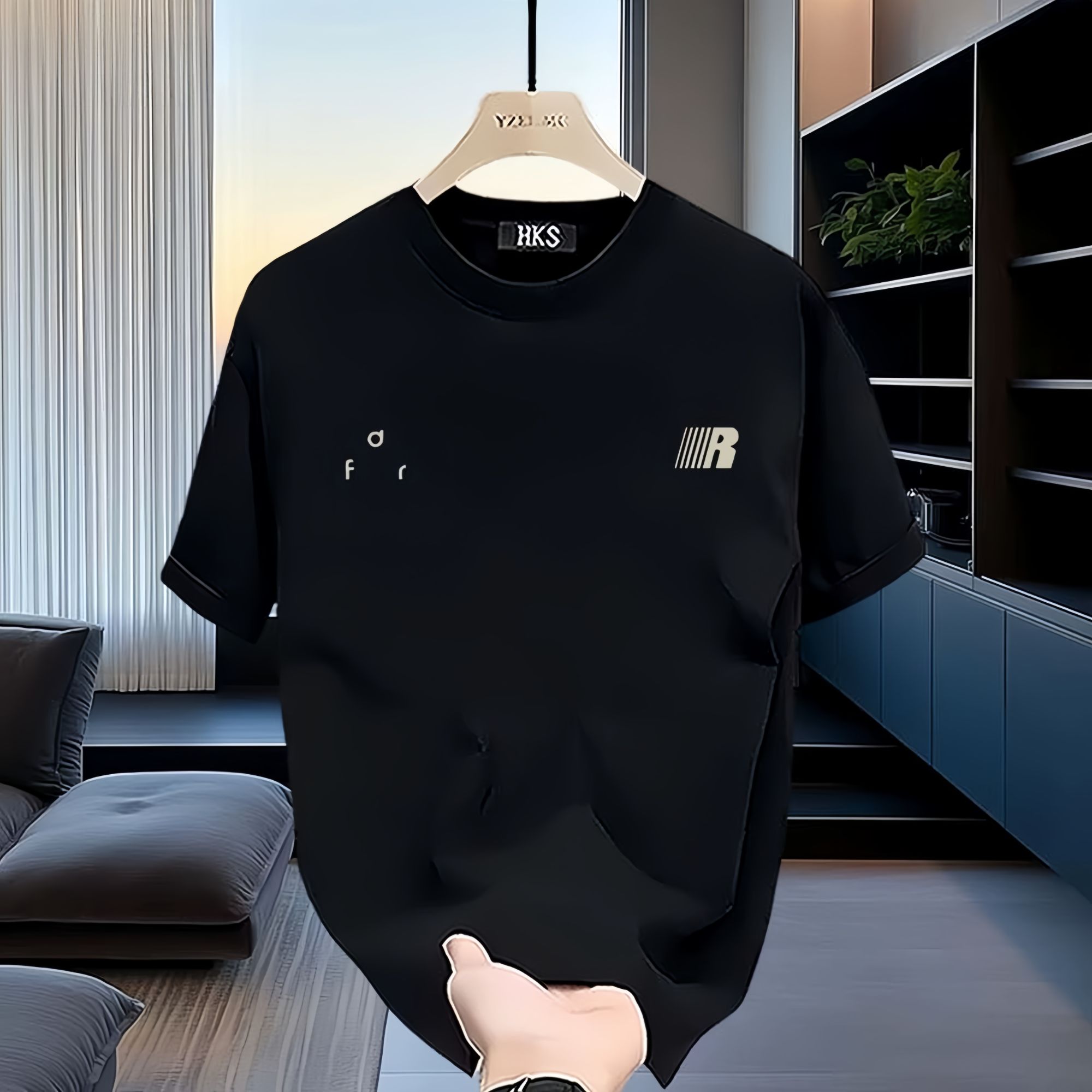 【时尚男装】100%纯棉t恤男生美式潮牌半袖体恤男夏季字母印花短袖