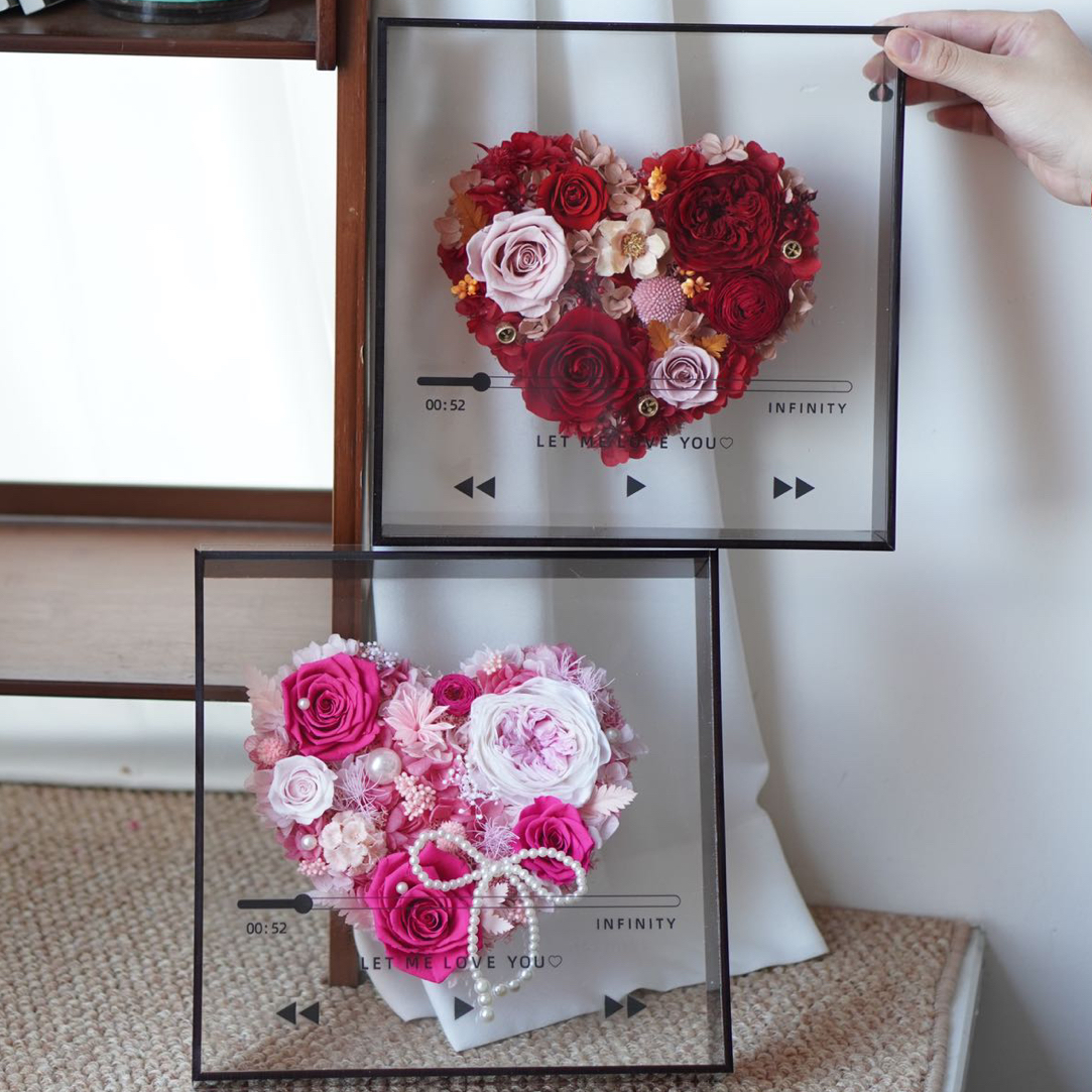 永生玫瑰CD亚克力臻爱礼盒定格爱的璀璨瞬间适合情人节七夕送女友