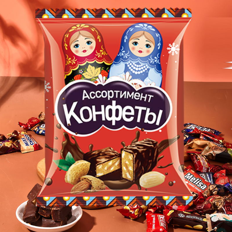 KUBANGXIONG/酷帮熊原装进口俄罗斯巧克力糖混合糖果年货圣诞礼物