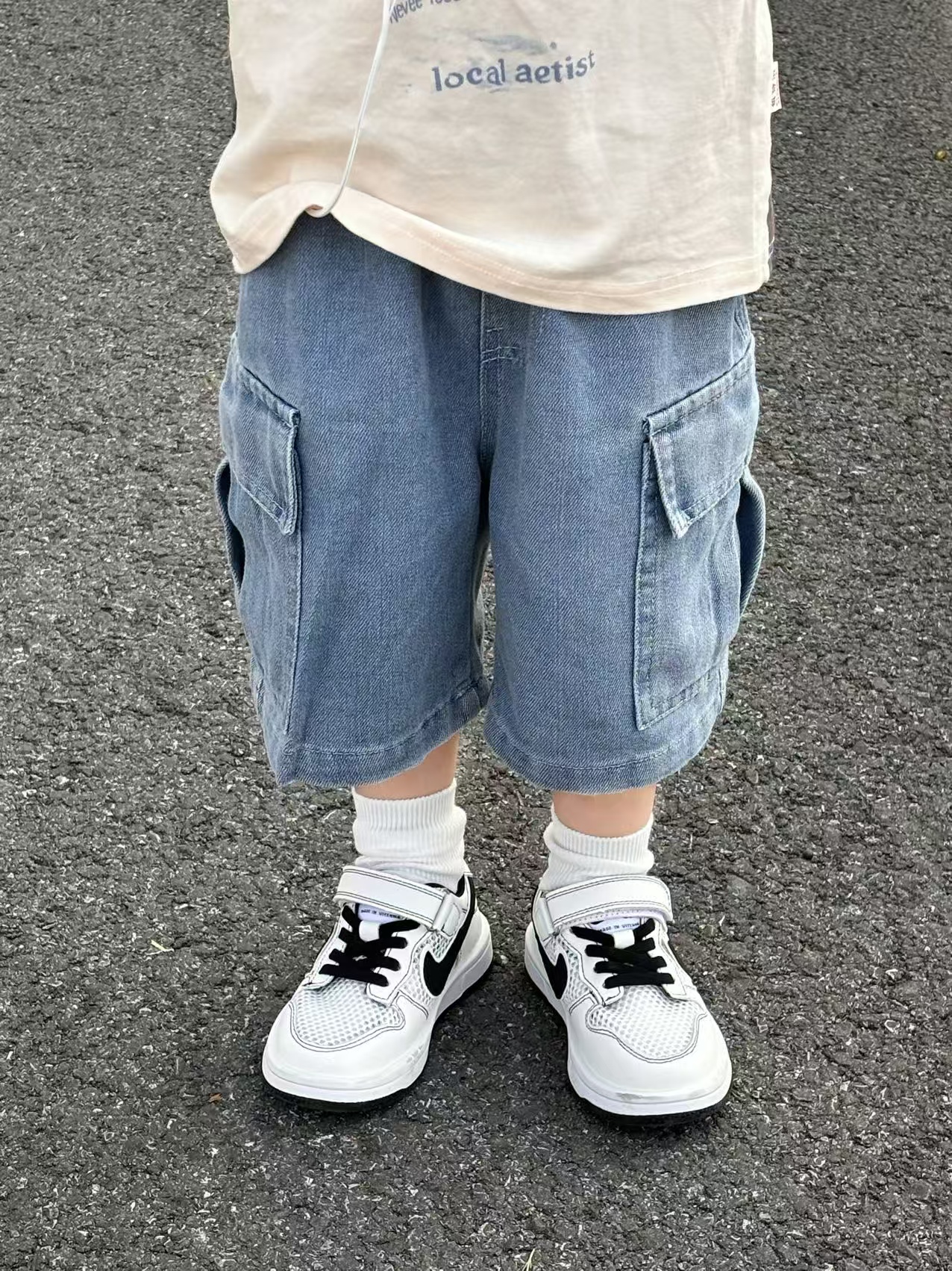 儿童夏装短裤男童韩版软牛仔工装裤2025夏季新款中大童百搭休闲裤