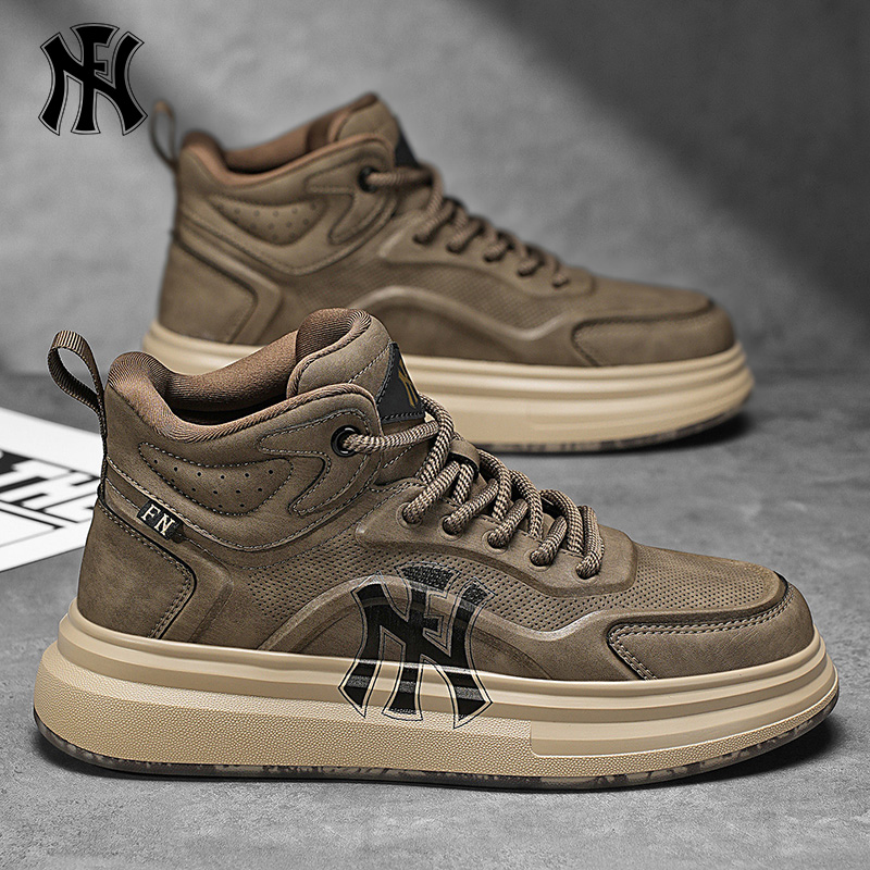 FN男鞋2025秋季新款透气高帮板鞋休闲百搭运动鞋青少年小白鞋潮鞋