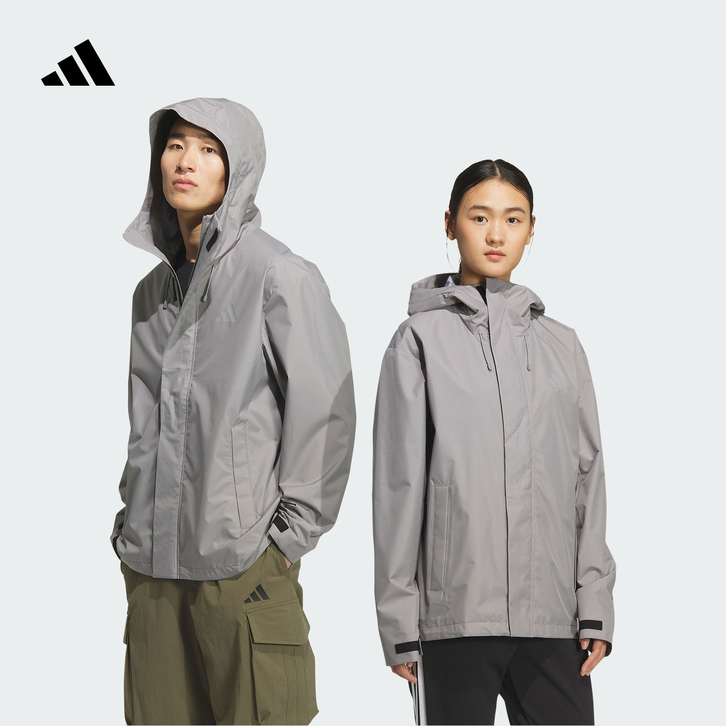 阿迪达斯官方 马年红品休闲连帽夹克外套男女新款轻运动 KF5232