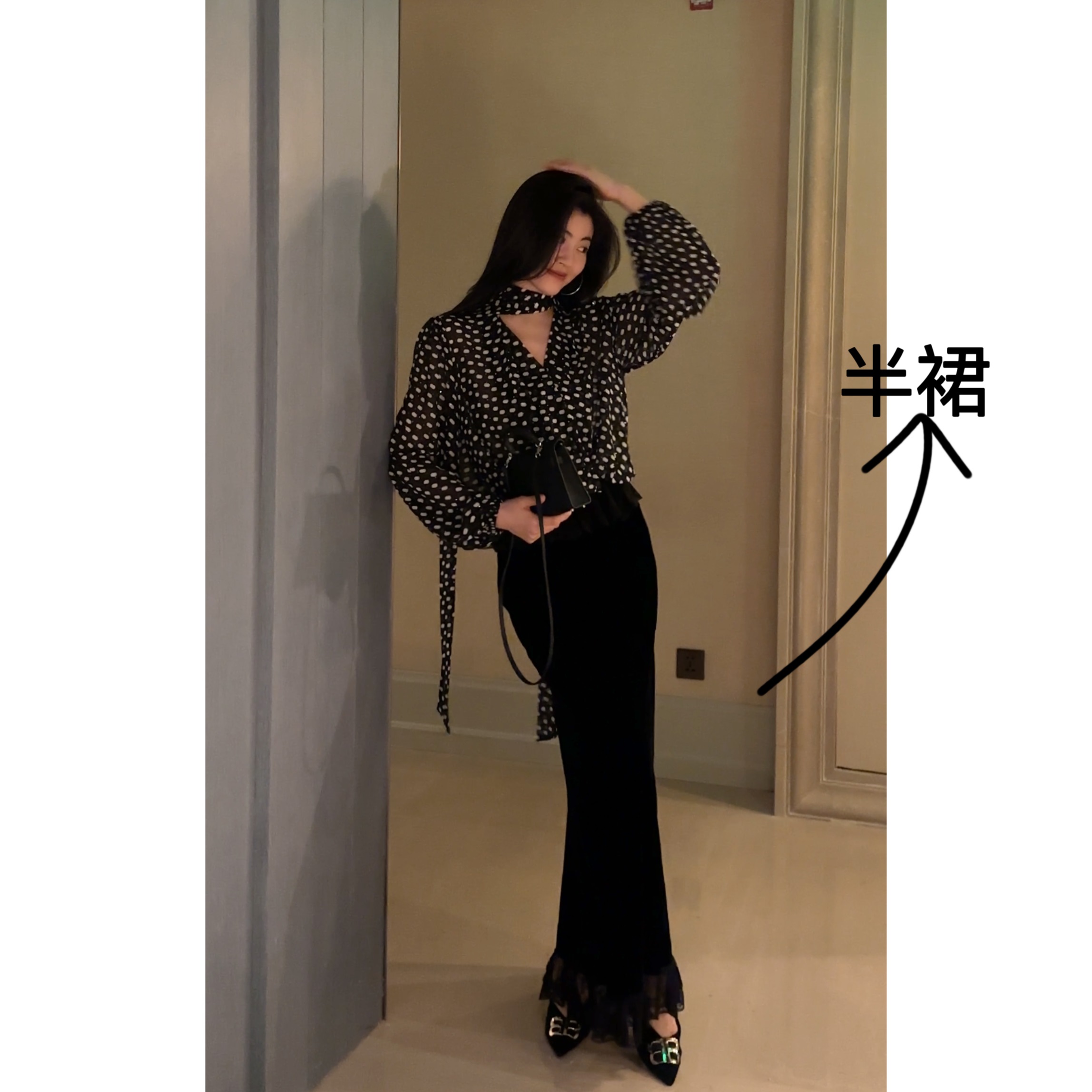 【N·COU】24冬新款【人鱼姬】拼蕾丝设计感花边半裙DY80172