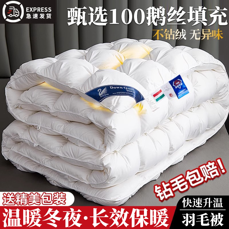 羽毛被加厚保暖冬被芯95白鹅毛五星级酒店单人羽毛被棉被春秋被子