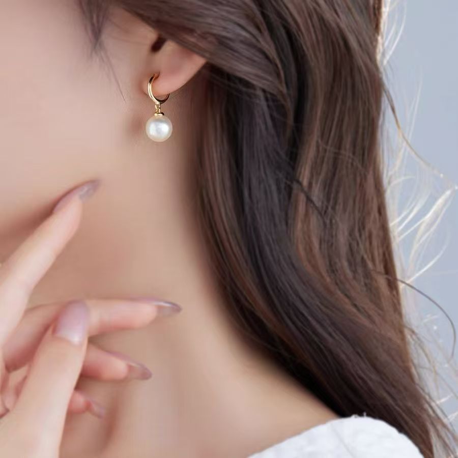 铜合金仿珍珠耳饰  简约百搭气质优雅轻奢时尚复古法式经典精致款