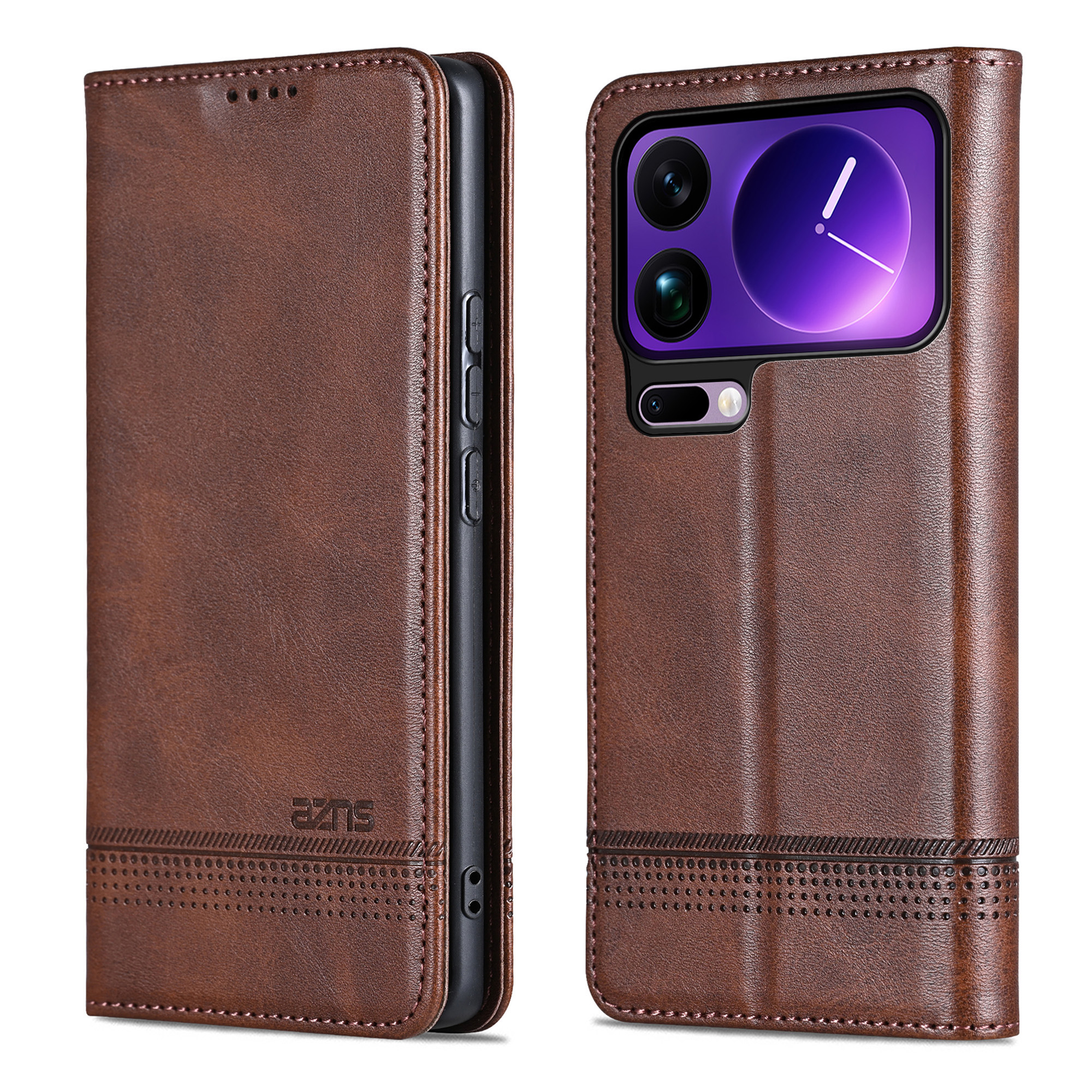 【高档牛纹+磁吸翻盖皮套】适用小米17pro/promax手机壳全包翻盖