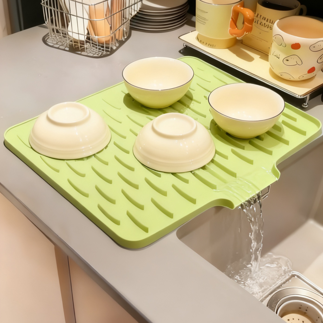 加厚加大硅胶沥水垫隔热垫锅垫防烫垫防滑台面垫厨房餐垫菜板餐具