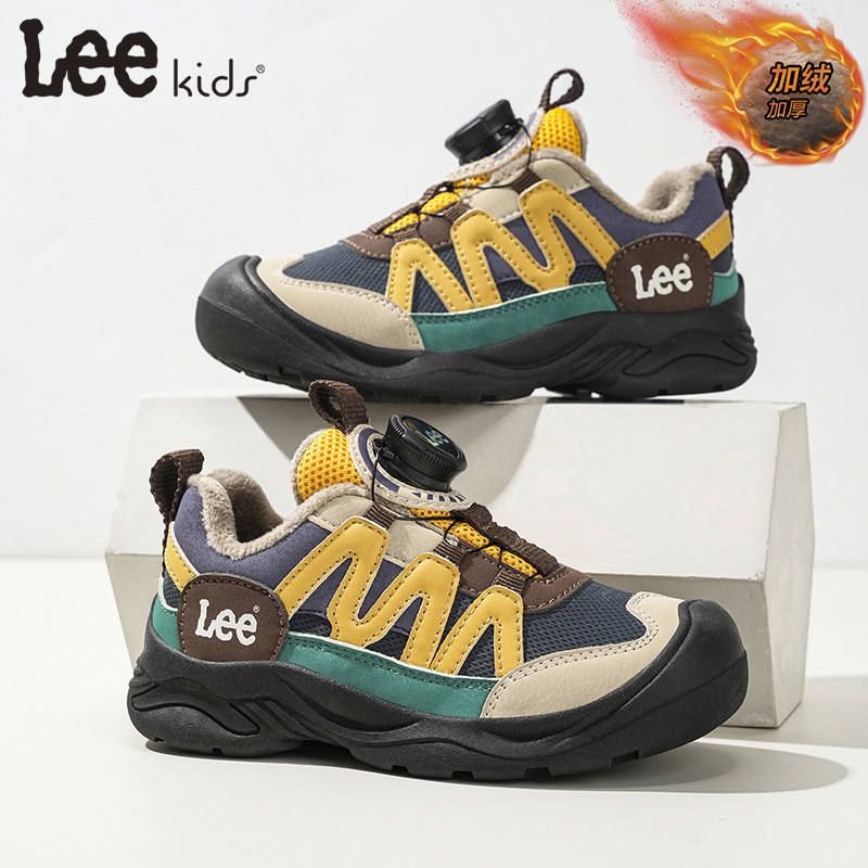 Leekids棉鞋女冬季保暖加绒加厚运动鞋专柜正品软底防滑男童鞋子