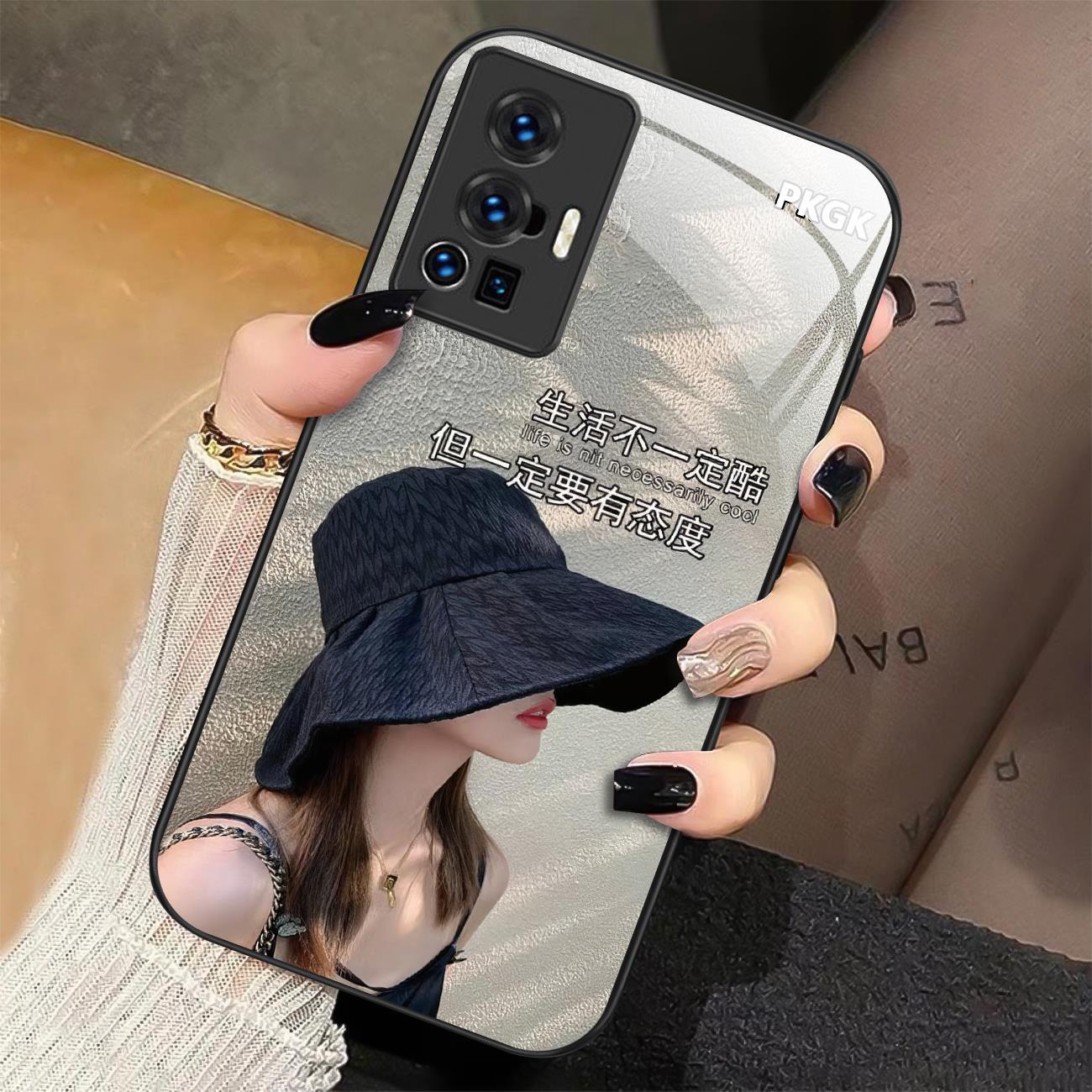 适用【vivo X70 Pro】生活态度液态玻璃手机壳 超薄防摔 优雅时尚