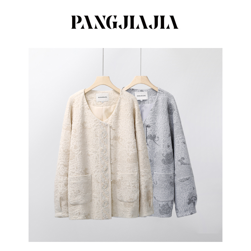 【胖佳佳】现货~繁华素锦 秋季新款高级国风立体提花外套H625T12085