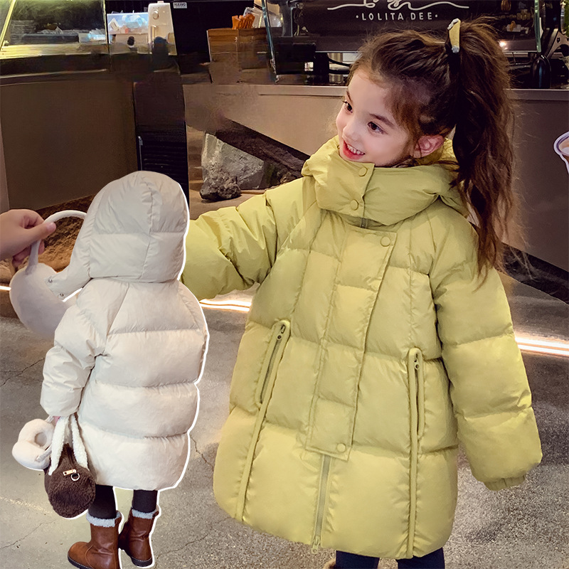 女童棉服新款冬季宝宝儿童冬装加厚羽绒棉衣洋气中长款韩版外套潮