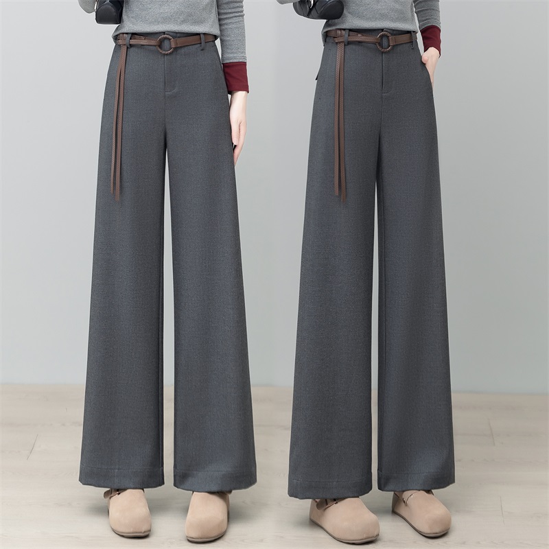 加绒裤子女2025新款直筒休闲裤宽松慵懒风垂感显瘦高腰冬季阔腿裤