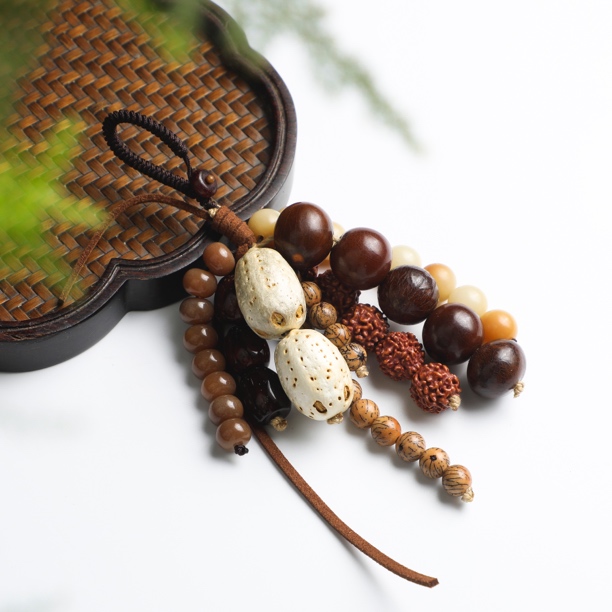 二凡木作/天然菩提“许愿种子”挂件满愿种子串珠包包挂件手机挂件