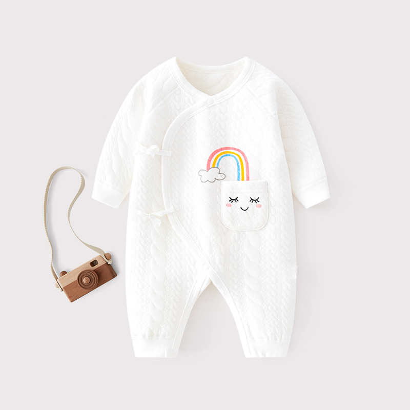 婴儿连体衣春秋冬保暖内衣新生儿衣服纯棉厚打底哈衣爬服宝宝睡衣