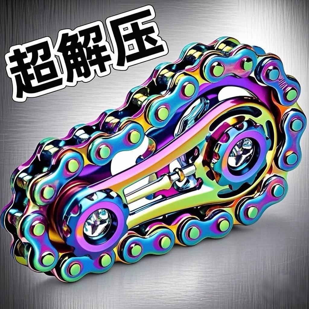 金属齿轮机器减压手指陀螺手指链齿飞轮链条指尖陀螺无聊解压神器