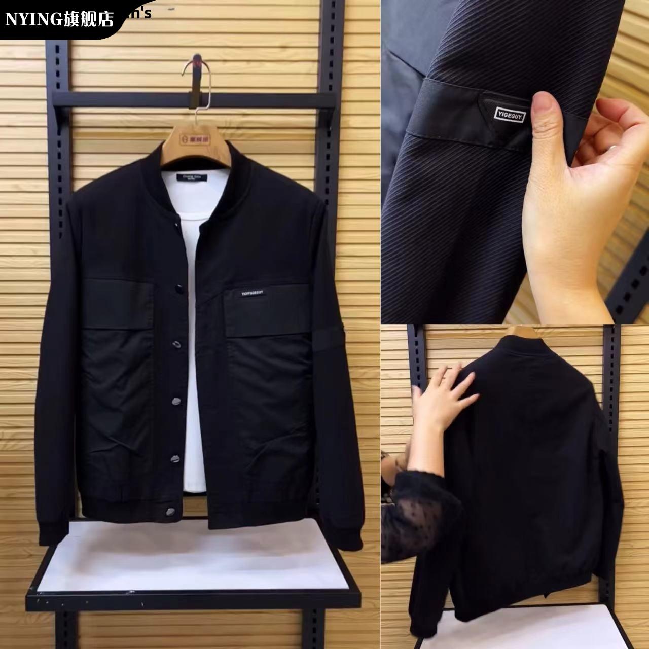 NYING2025新款立领牛仔棒球服韩版修身短款夹克百搭男士休闲外套