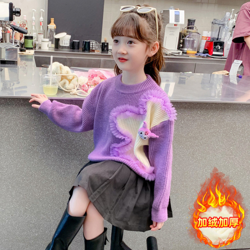 巴拉巴拉男孩女孩女童冬季毛衣2025新款儿童洋气女孩春秋撞色卡通