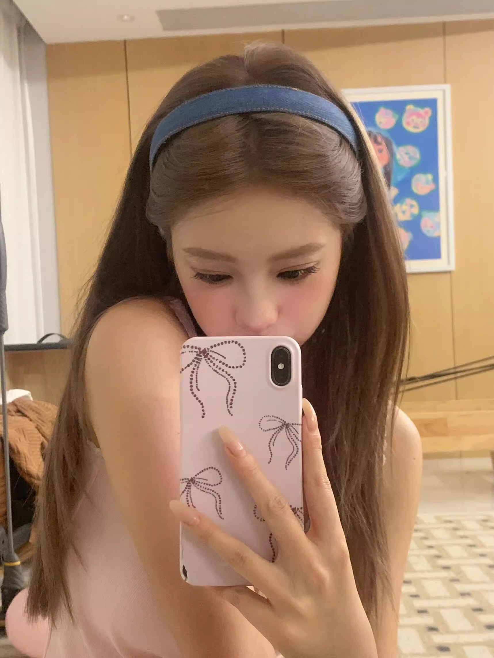 复古牛仔蓝发箍女压发甜酷风辣妹头箍ins风宽边洗脸发卡简约发饰