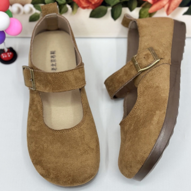2025新款平底勃肯鞋女复古玛丽珍鞋一脚蹬时尚超软底百搭单鞋浅口