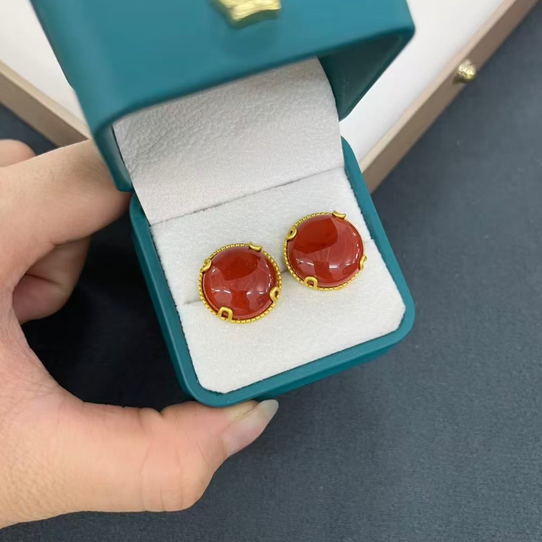 铜合金亚克力婚庆饰品 藏式耳钉时尚精致小众首饰