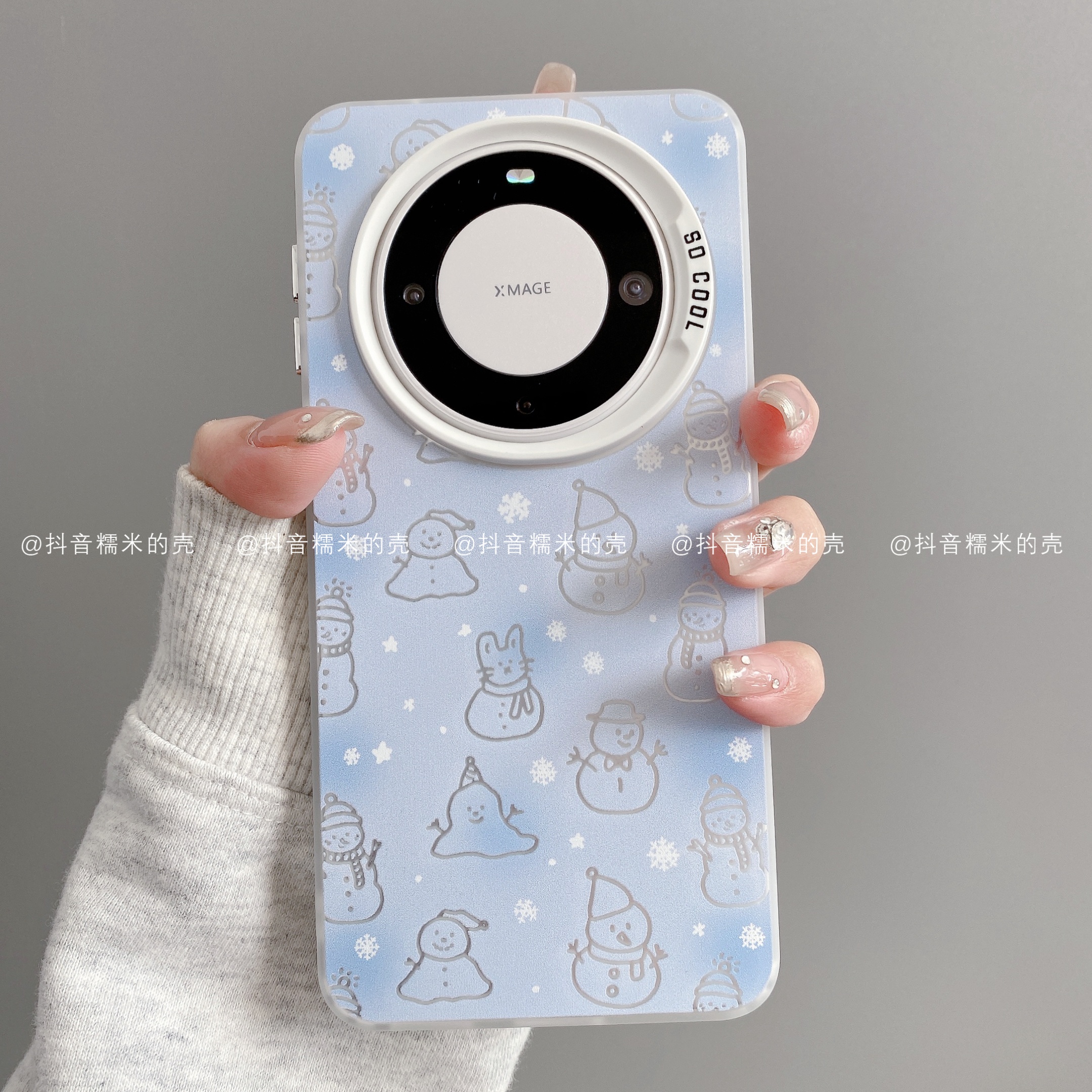 磨砂彩银适用华为mate70pro/60/50/40苹果17promax手机壳高级雪人