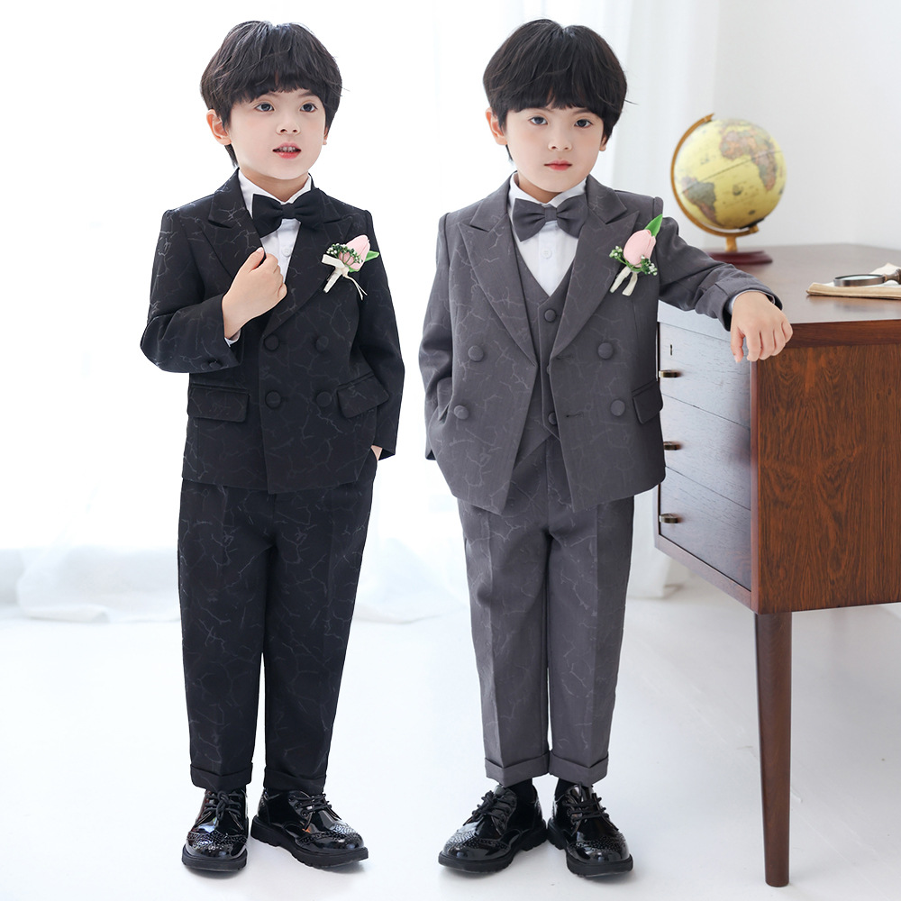 男童西装礼服春秋新款英伦绅士西服套装中小童周岁钢琴主持演出服