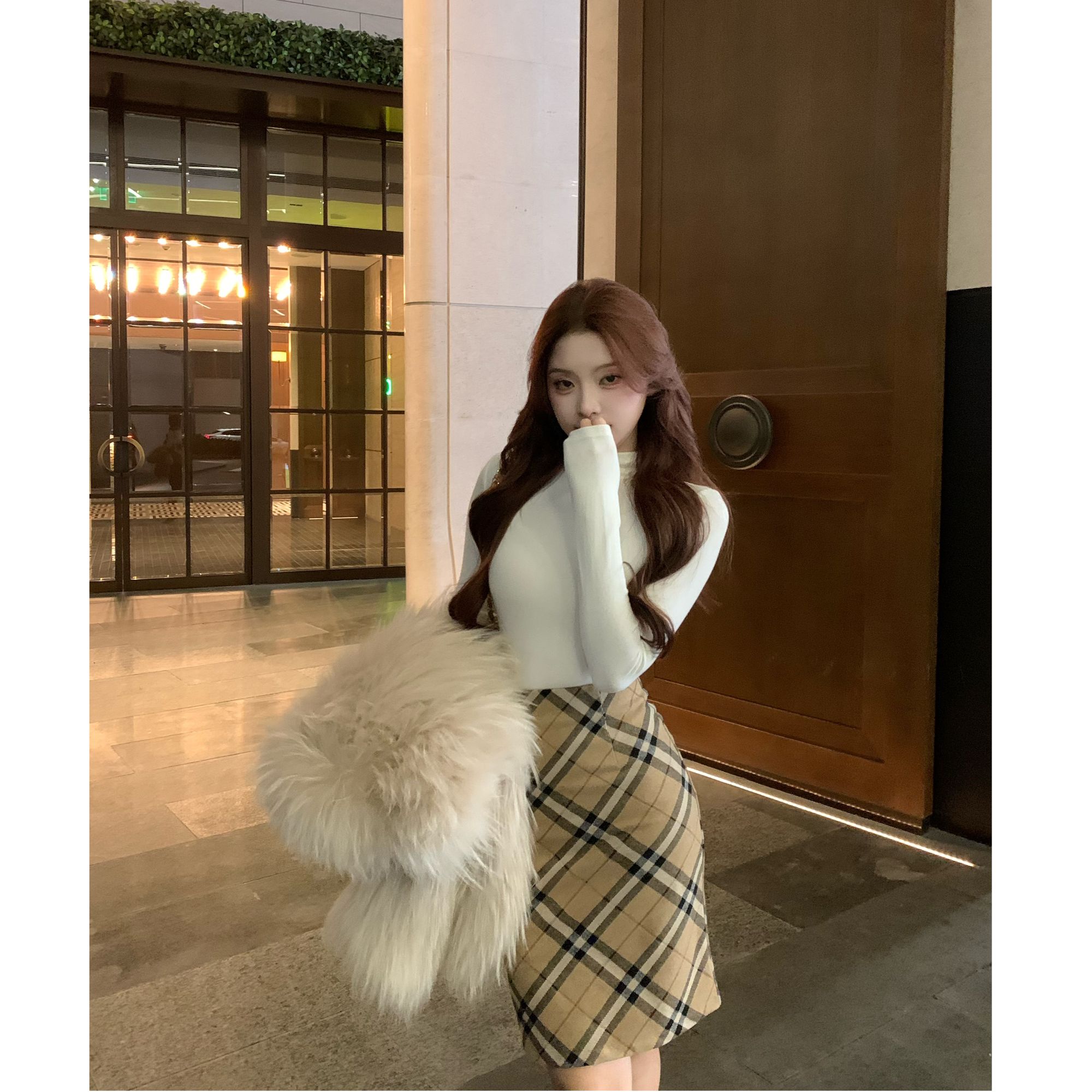 SZA【月光记忆】秋冬新款气质修身高领磨毛打底长袖针织衫A-2379