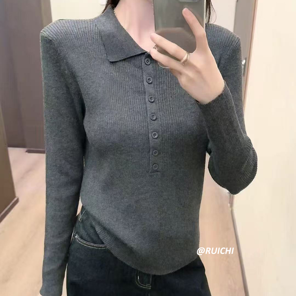 2025早秋新款POLO领套头小马刺绣薄款高级洋气显瘦针织衫上衣女