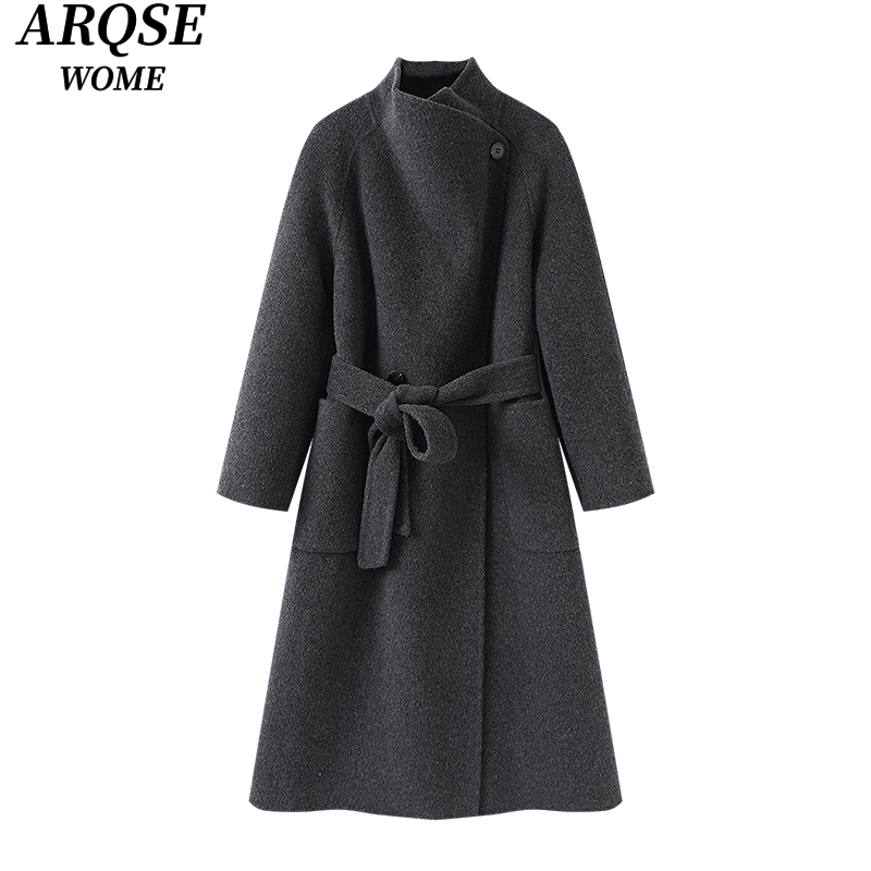 【直播专享】秋冬季新品长款双面呢毛呢大衣外套2355