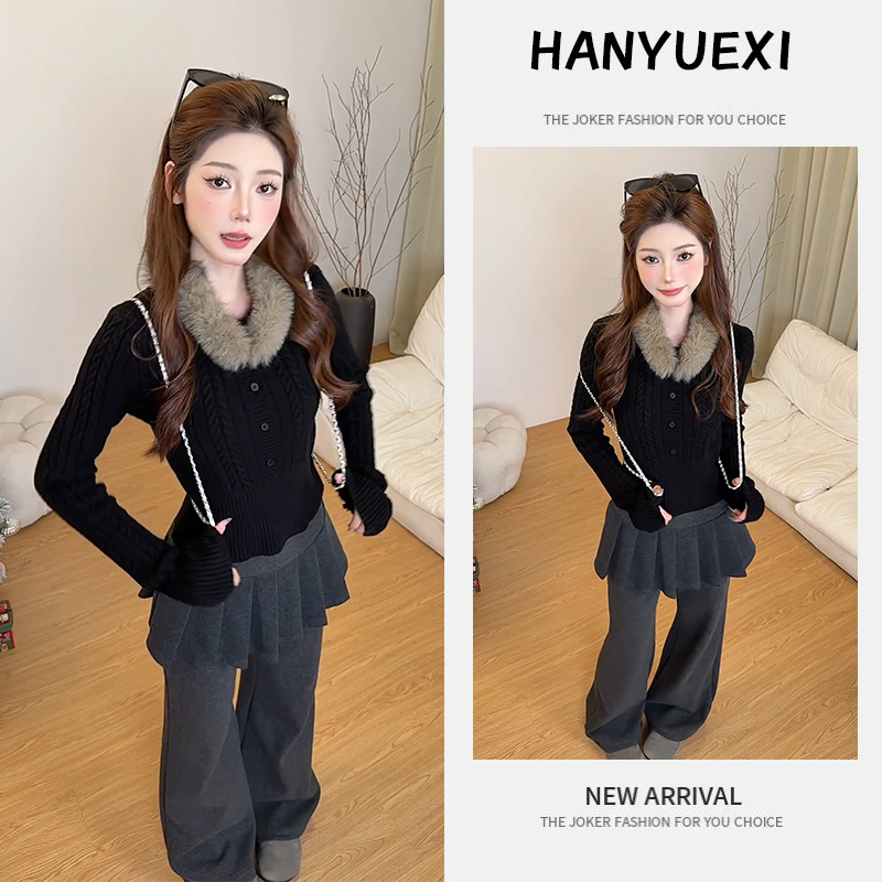 今年流行一整套女装2026春季新款时尚气质显瘦针织上衣裤子两件套