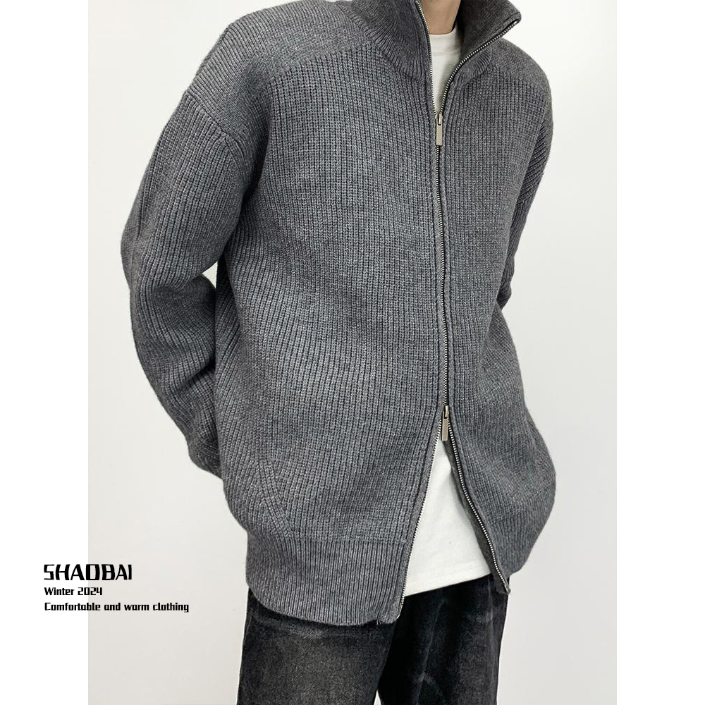 氛围感开衫毛衣外套男春秋cleanfit慵懒风外套宽松休闲美式针织衫