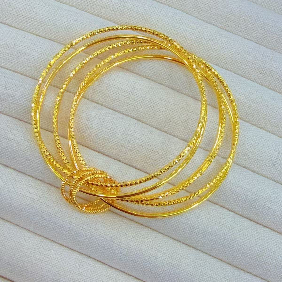 铜合金手镯 三生三世镯子铜合金手镯百搭6个圈圈手镯